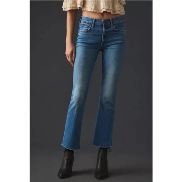 Mother The Insider Crop Step Fray Jeans in Sorry I'm Staring 25 NWT - Picture 1 of 11